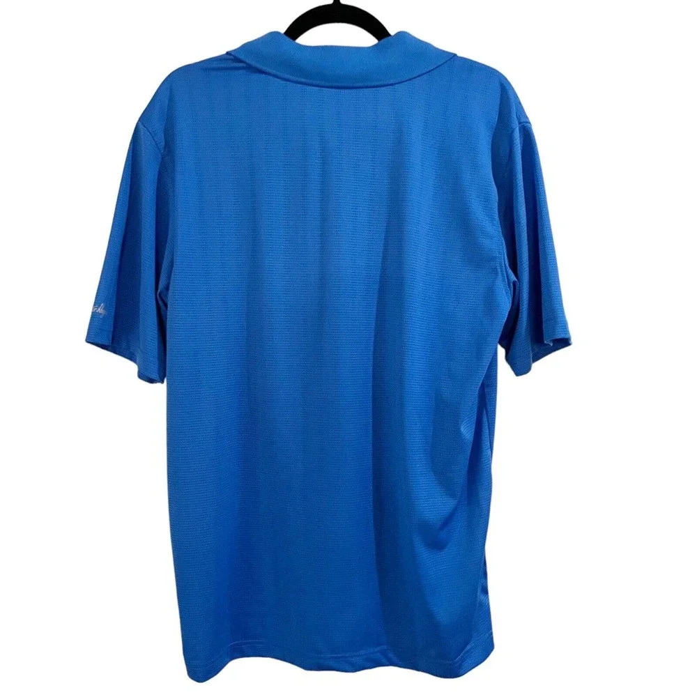 Walter Hagen Blue Striped Moisture Wicking Golf Polo Shirt Men’s Size Medium - Picture 2 of 6